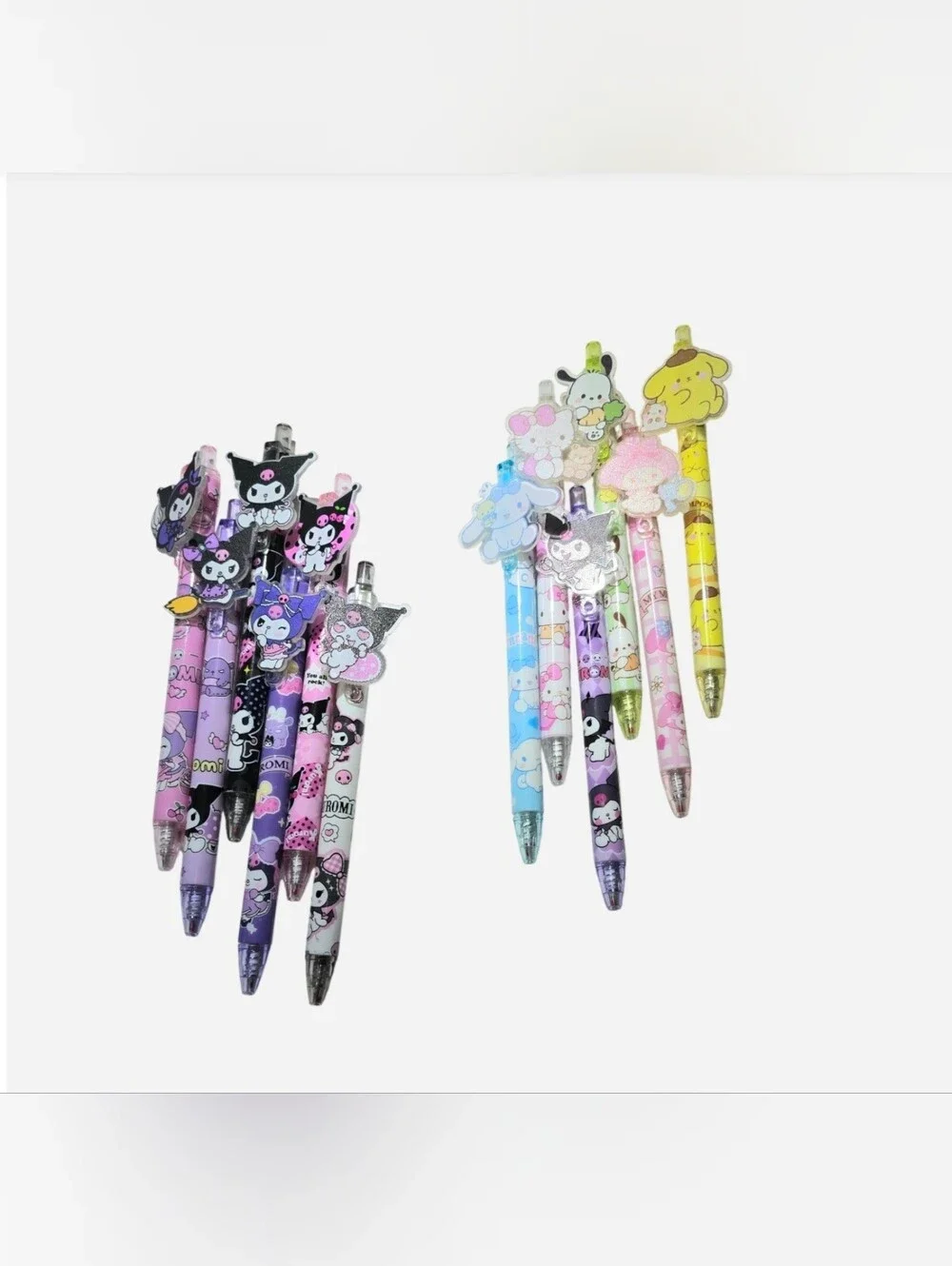 Sanrio Kuromi Plus Hello Kitty & Friends Kawaii Retractable Gel Pen Bundle of 12